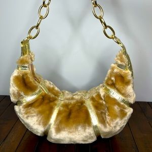 Faux fur fashion shoulder bag